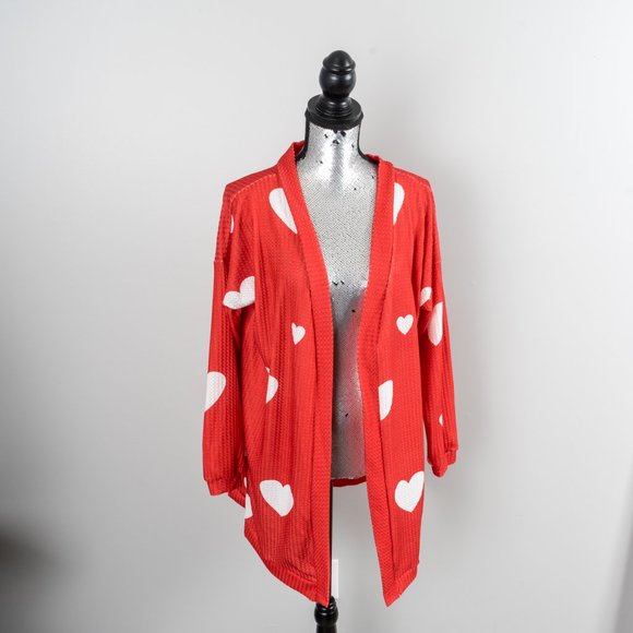 NWOT 💖💖heart cardigan  - 2x - Picture 1 of 5